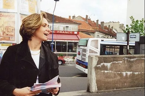 Valérie Pécresse en campagne en 2002